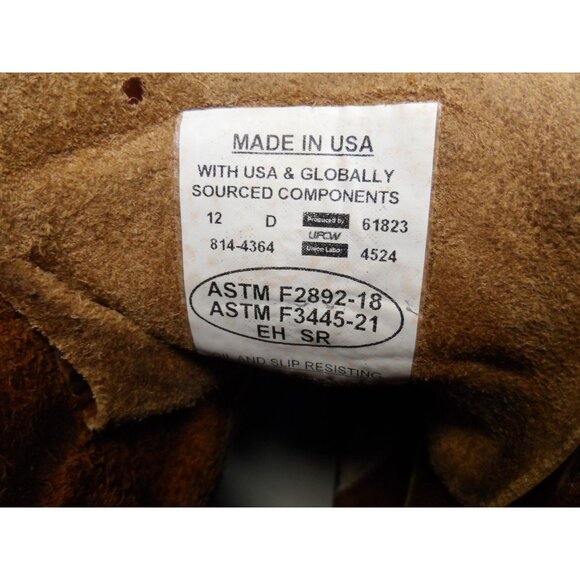 Thorogood Men's 8" Plain Toe Wedge Boots *Made in USA* 814-4364 Tobacco Size 12D - Picture 8 of 8